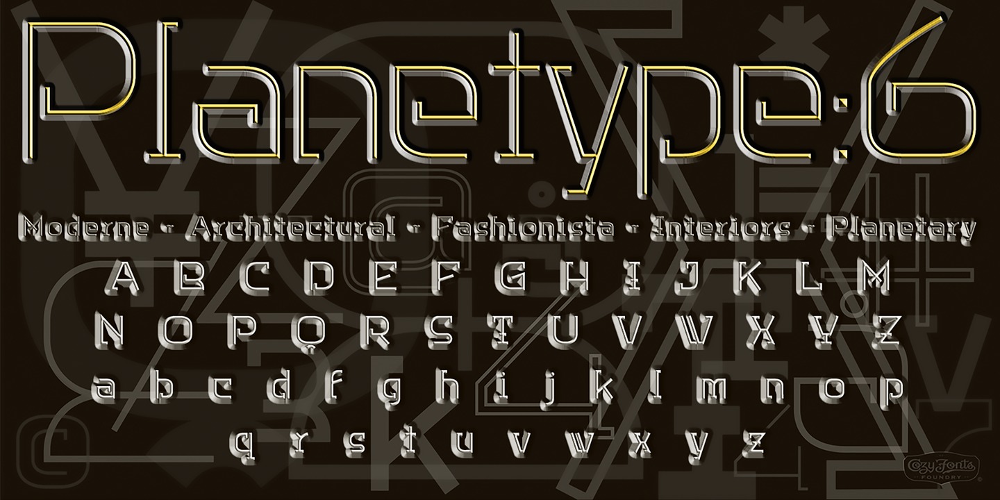 Пример шрифта Planetype Light